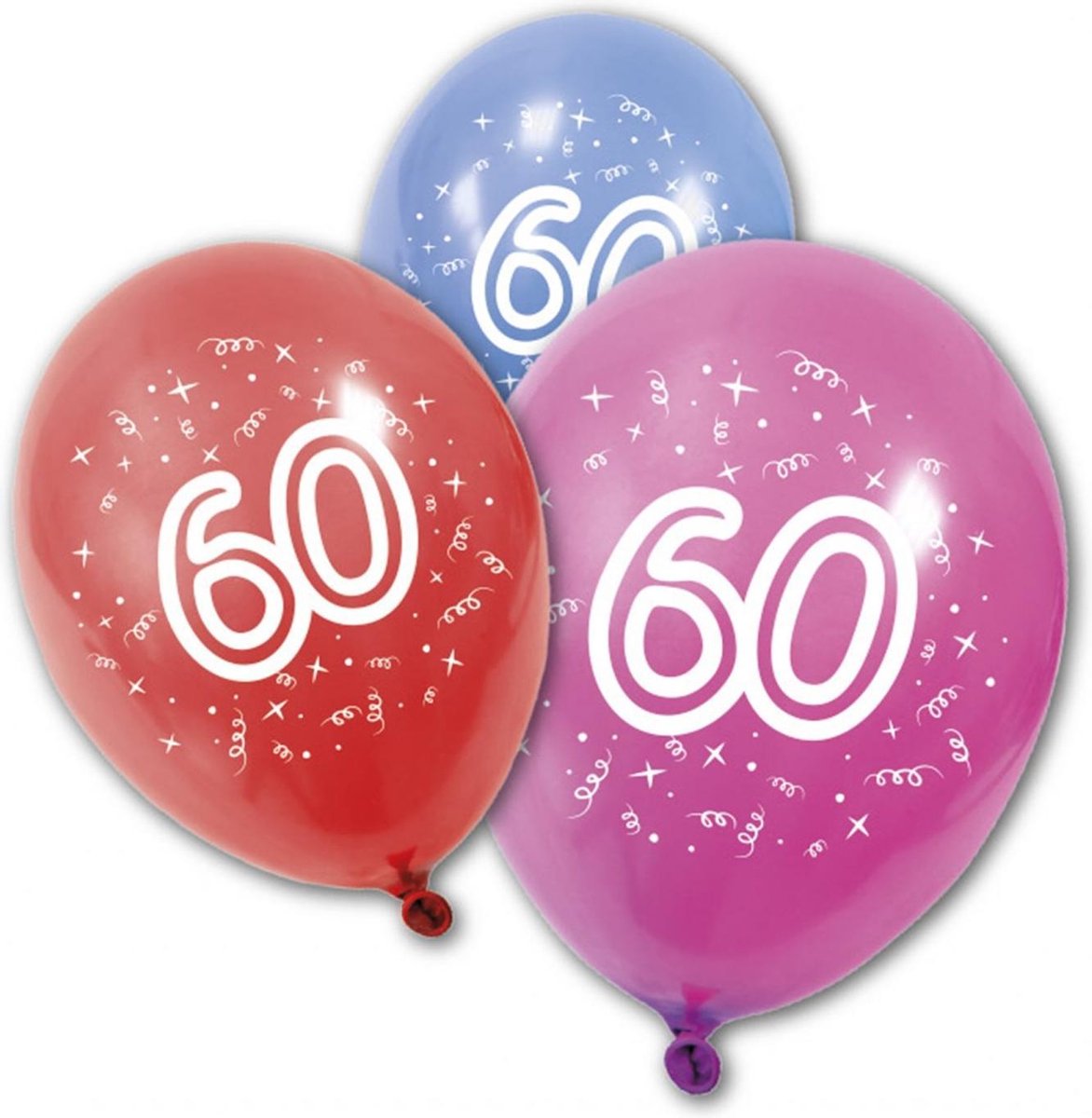 HOBI - 8 verjaardagsballonnen 60 jaar - Decoratie > Ballonnen